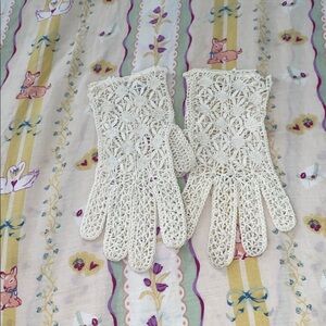 Antique Filet Crochet Gloves